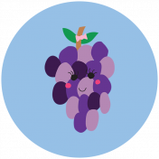 Cute Fruits Print Circle Grape