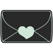 Heart Eyes Print Envelope Black