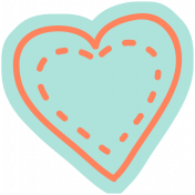 Heart Eyes Print Heart Teal