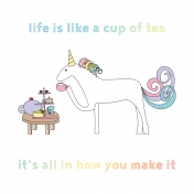 Unicorn Tea Party- Tea Card 02 4x4