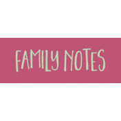 Family Day Word Art- Label- Family Notes