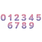 Free Spirit Numbers- Plastic Glitter Red & Purple