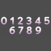 Free Spirit Numbers- Plastic Glitter White & Purple