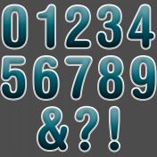 BYB Sticker Alpha- Dark Teal Numbers