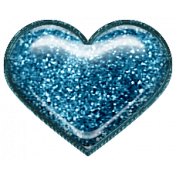 Home For The Holidays Elements- Glitter Heart Blue