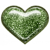 Home For The Holidays Elements- Glitter Heart Green