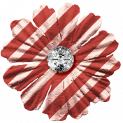 Treasured Elements- Flower Gem Red Stripes