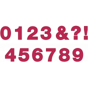 BYB Embroidered Alpha- Style 1 Numbers Pink