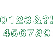 BYB Embroidered Alpha- Style 2 Numbers Green