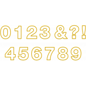 BYB Embroidered Alpha- Style 2 Numbers Yellow