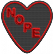 Granny Punk Elements- Embroidered Heart Nope