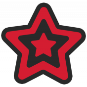 Granny Punk Elements- Print Sticker Star Red