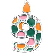 The Good Life- June Birthday Elements- Enamel Candle Number 9