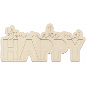 The Good Life July Elements- Chipboard Happy Blank