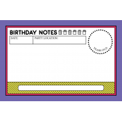 Birthday Pocket Cards Kit #2: Journal Card 09- 4x6
