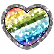 Good Life Aug 21_Heart Shiny Sticker-Rainbow