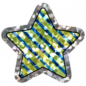 Good Life Aug 21_Star Shiny Sticker-Blue Green