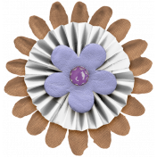 Good Life Aug 21_Mini_Layered Flower-Brown White Purple