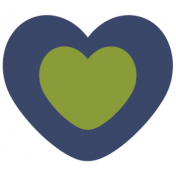 Good Life Sep 21_Heart-Navy Green Print