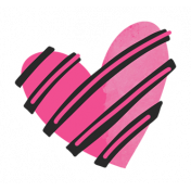 Good Life Oct 21_Heart-Stripe-Pink Black Sticker