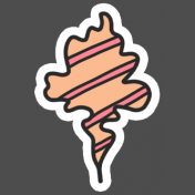 Thanksgiving Stickers & Tape_Leaf Sticker- Peach Pink Stripes