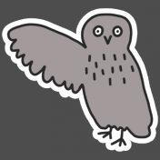 Thanksgiving Stickers & Tape_Owl Sticker- Gray