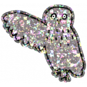 Thanksgiving Elements #2: Glitter Sticker- Gray Owl