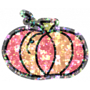 Thanksgiving Elements #2: Glitter Sticker- Pumpkin Peach Pink