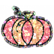 Thanksgiving Elements #2: Glitter Sticker- Pumpkin Peach Pink