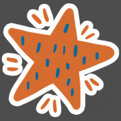 Good Life: December 2021 Stickers & Tape- Star Sticker Orange