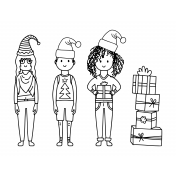 Draw It Kit # 02_ Christmas Kids- Coloring Sheet 03