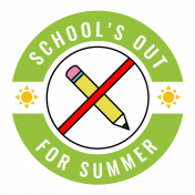 GL22 June School's Out Sticker Badge School's Out