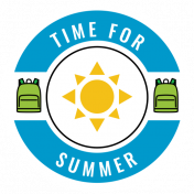 GL22 June School's Out Sticker Badge Time For Summer