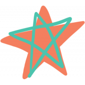 Good Life November 2022: Sticker- Orange & Teal Star