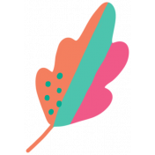 Good Life November 2022: Sticker- Orange Teal Pink Leaf