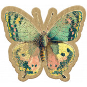 The Good Life: July & August 2023 Mixed Media Elements- Cardboard Butterfly Sticker 4