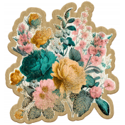 The Good Life: July & August 2023 Mixed Media Elements- Cardboard Floral Sticker 1