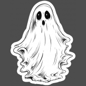 This Is Spooky Stickers: B&W Ghost