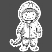 This Is Spooky Stickers: B&W Kid Costume
