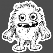 This Is Spooky Stickers: B&W Monster 2