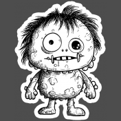 This Is Spooky Stickers: B&W Monster 3