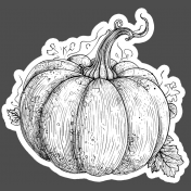 This Is Spooky Stickers: B&W Pumpkin