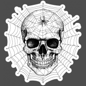 This Is Spooky Stickers: B&W Skull
