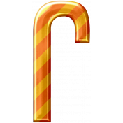 Jolly Candy Cane- Yellow & Orange