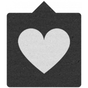 Label 105 Black & Gray Heart- Here & Now Word Art