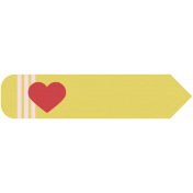 Here & Now Label- Red Heart Pencil