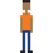 Boy- Orange Video Game Valentine People 