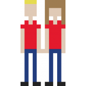 Couple- Red Video Game Valentine People 