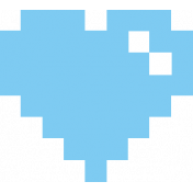 Video Game Valentine Sticker Heart2 Blue