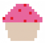 Video Game Valentine Sticker Cupcake